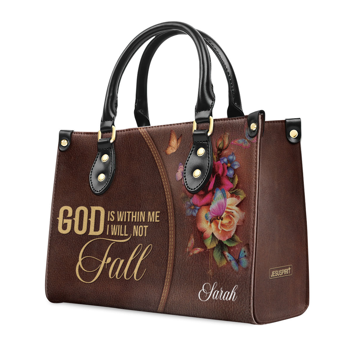 God Is Within Me - Personalized Leather Handbag GMJSLB200094