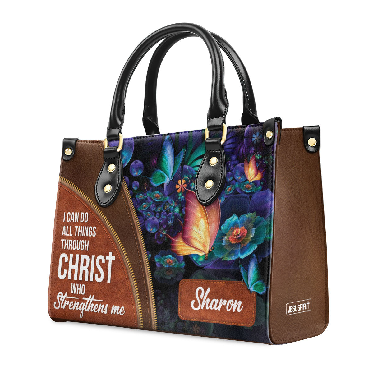I Can Do All Things Through Christ - Leather Handbag - Personalized Christian Gift GMJSLB200085
