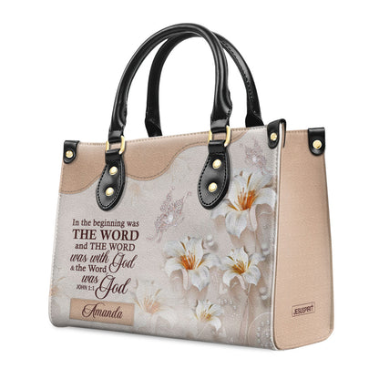 In The Beginning Was The Word - Personalized Leather Handbag GMJSLB200106