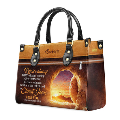 Rejoice Always - Personalized Leather Handbag - Gift for Her GMJSLB200117