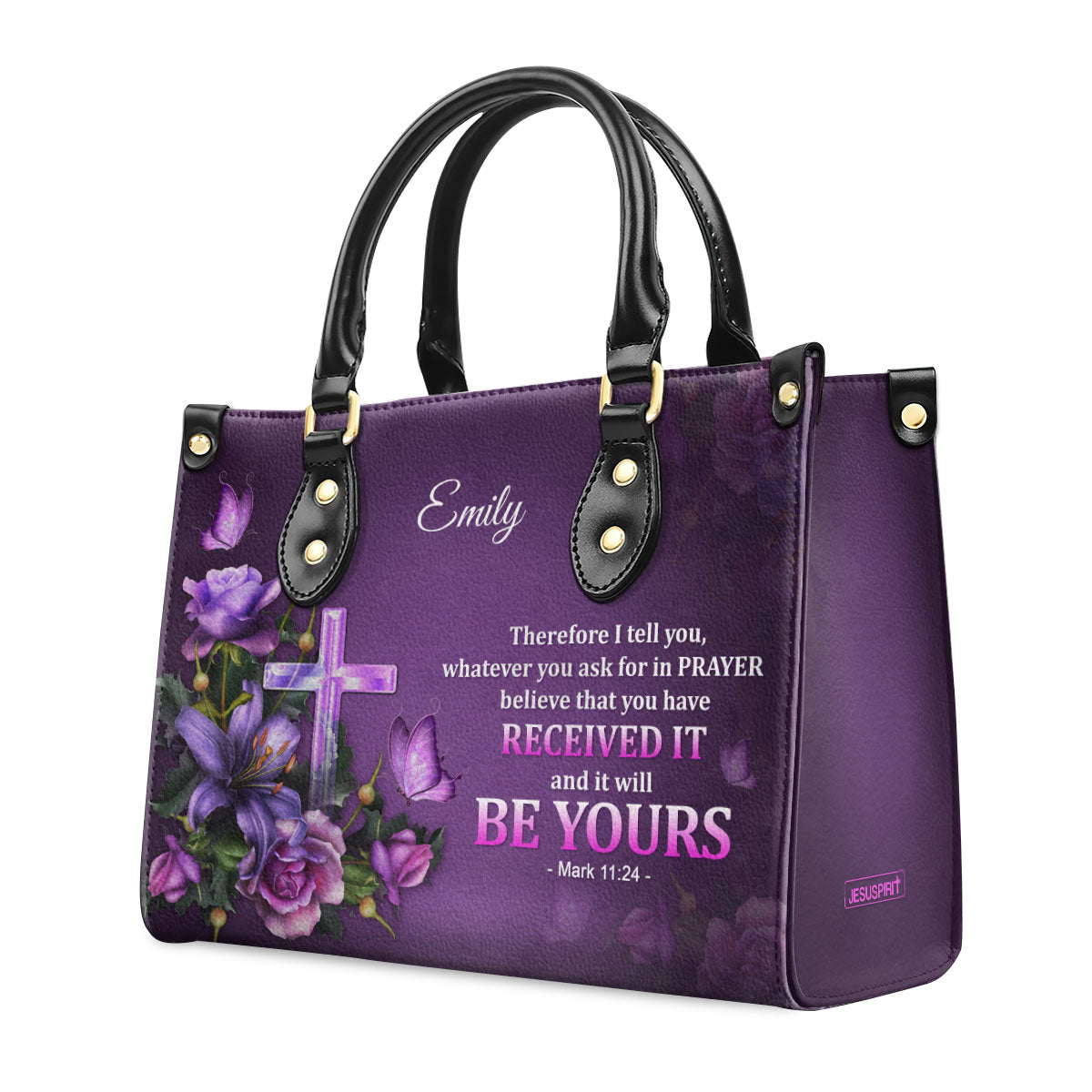Believe That You Have Received It - Personalized Leather Handbag GMJSLB200109