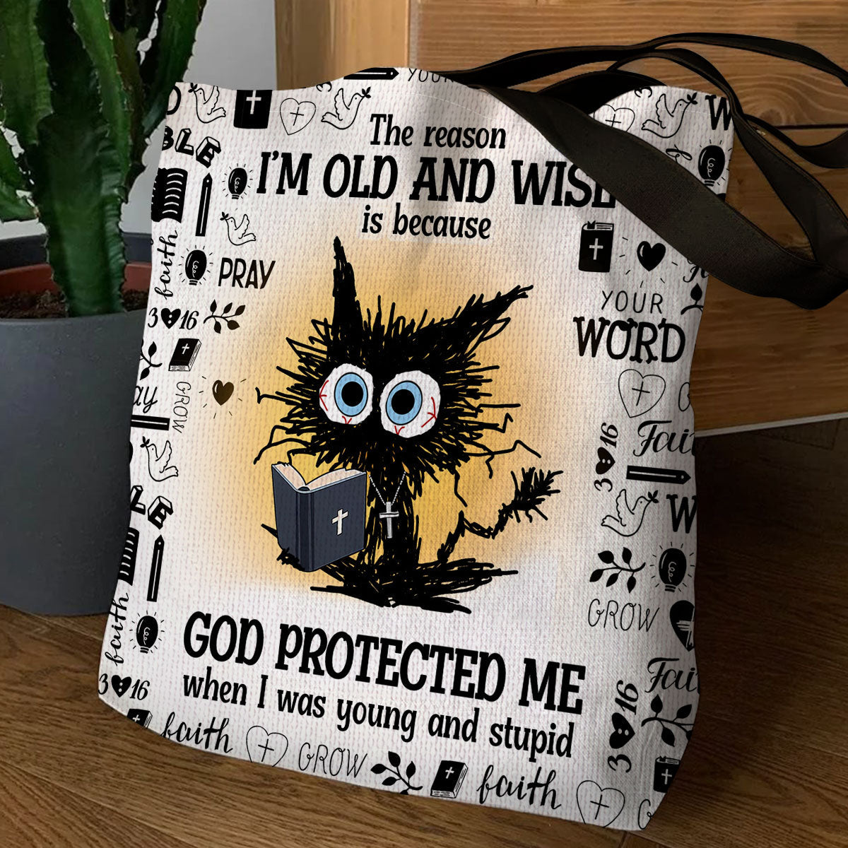 God Protected Me - Inspirational Tote Bag GTTJS10020
