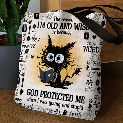 God Protected Me - Inspirational Tote Bag GTTJS10020