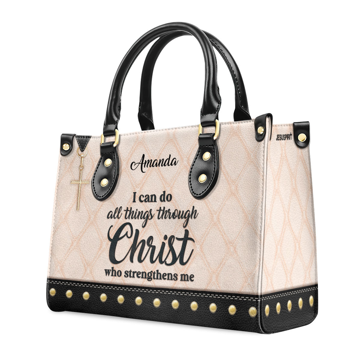 I Can Do All Things Through Christ - Personalized Leather Handbag GMJSLB200093