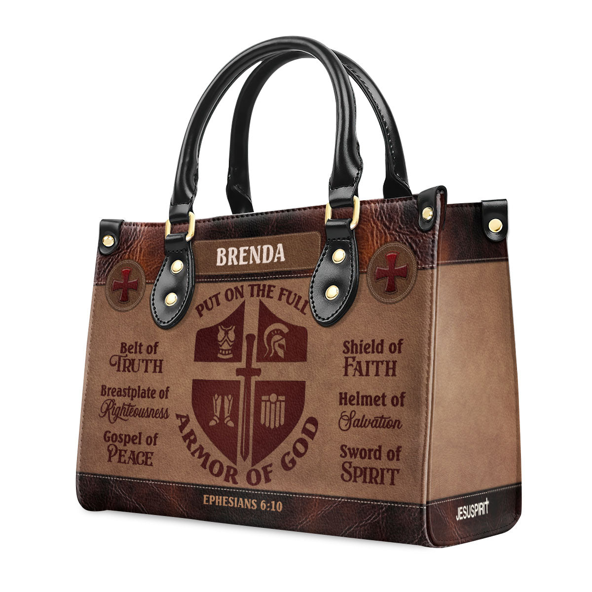 Armor Of God - Personalized Leather Handbag GMJSLB200021