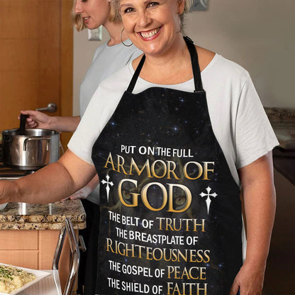 Faith Theme - Black Apron With Cross Design - Gift For Loved One