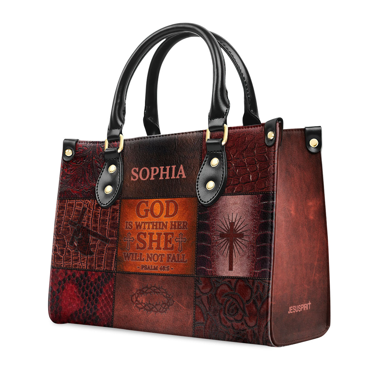 Faith Quote - Personalized Leather Handbag GMJSLB200036