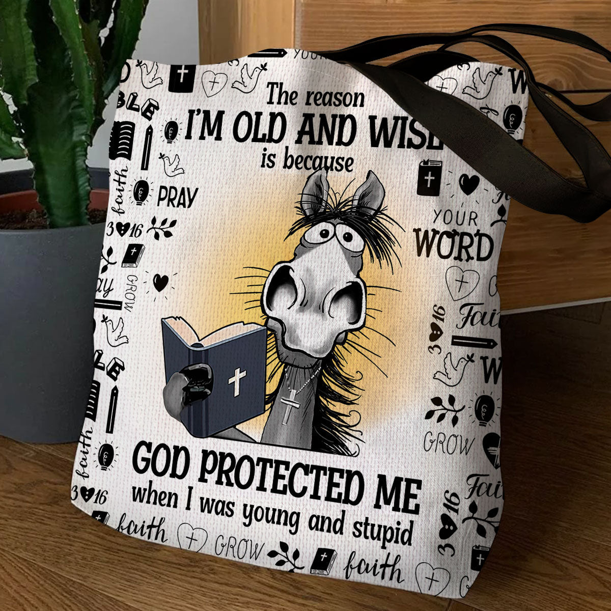 God Protected Me - Inspirational Tote Bag - Christian Faithful GTTJS10021