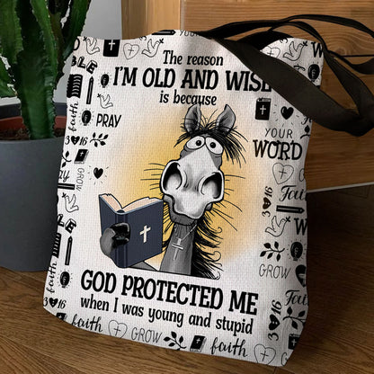 God Protected Me - Inspirational Tote Bag - Christian Faithful GTTJS10021