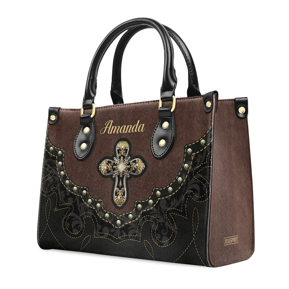 Faith-Inspired Leather Handbag - Personalized Cross Bag GMJSLB200080