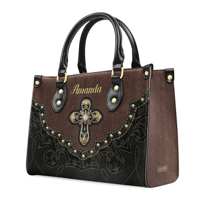 Faith-Inspired Leather Handbag - Personalized Cross Bag GMJSLB200080