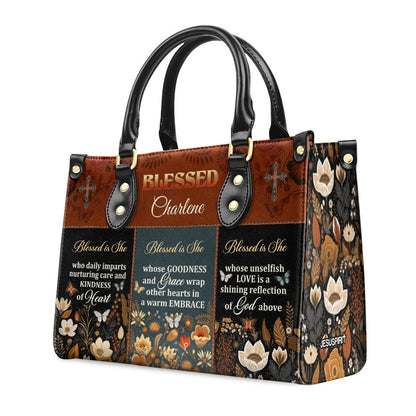 Blessed Is She - Personalized Leather Handbag - Gift for Women GMJSLB200017