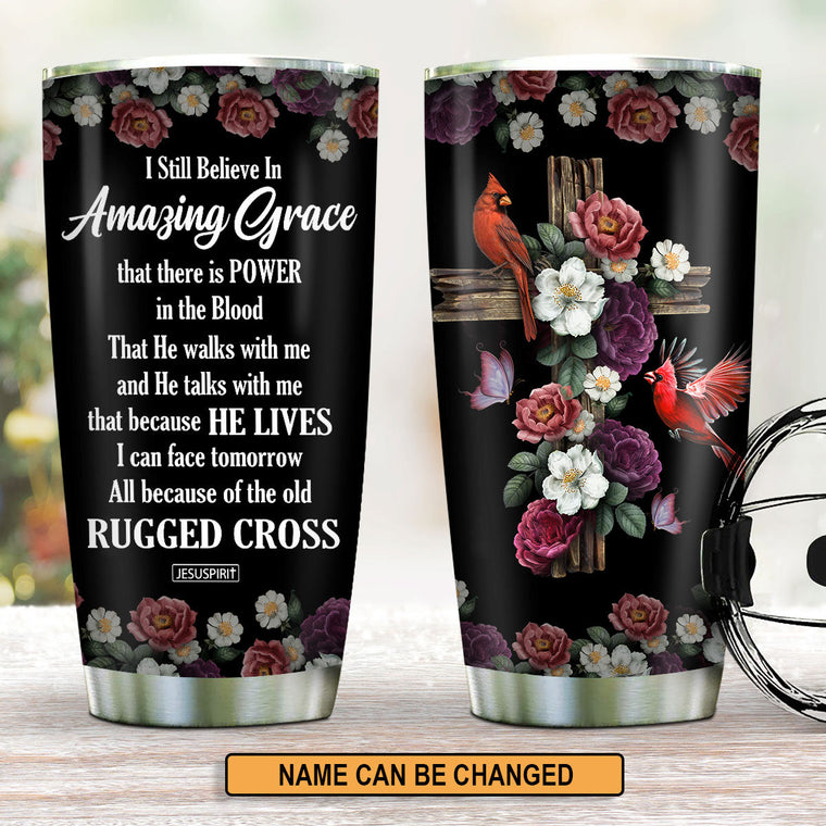 Faith-Inspired Stainless Steel Tumbler - 20oz Inspirational Floral Faith Design