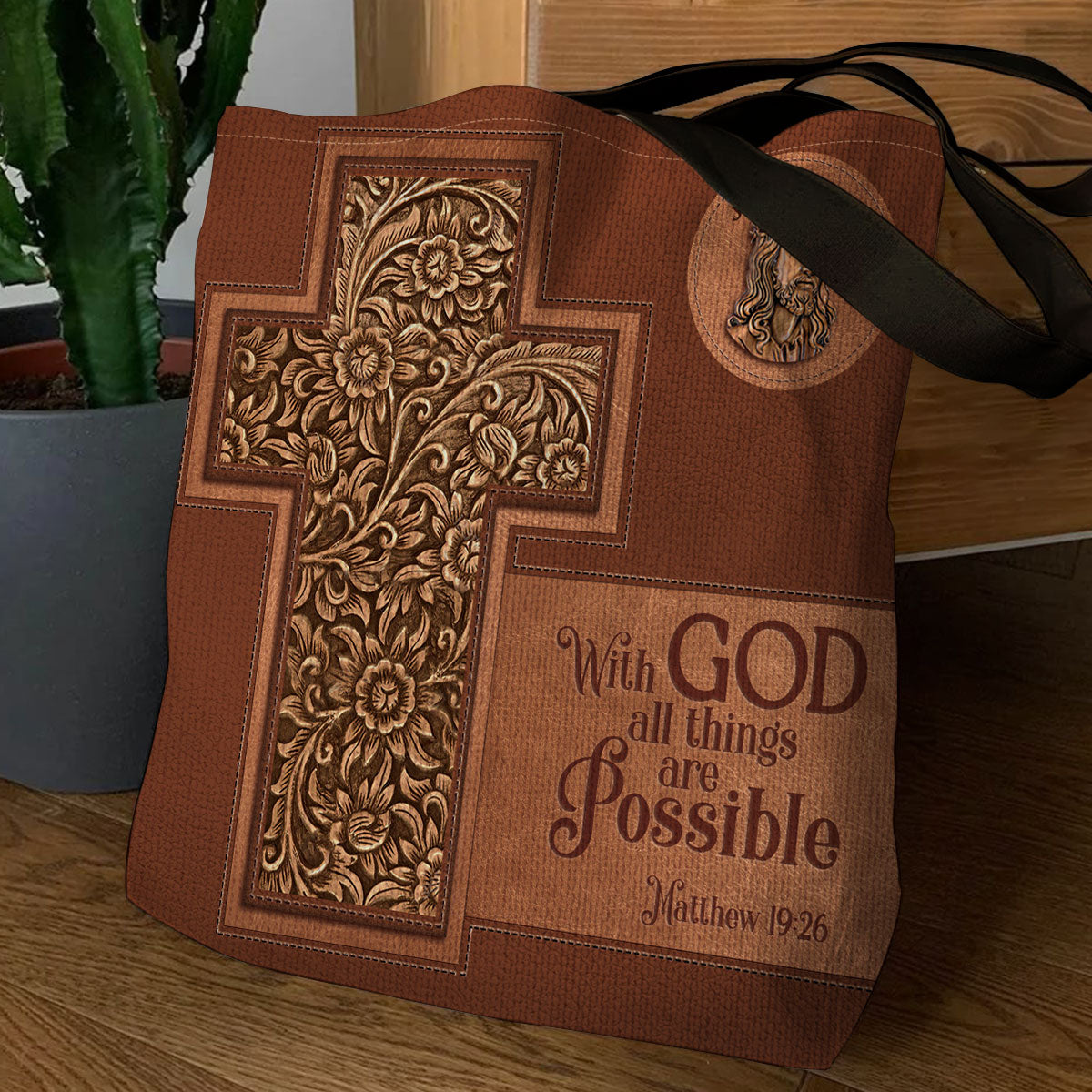 With God All Things Are Possible - Inspirational Tote Bag GTTJS10352