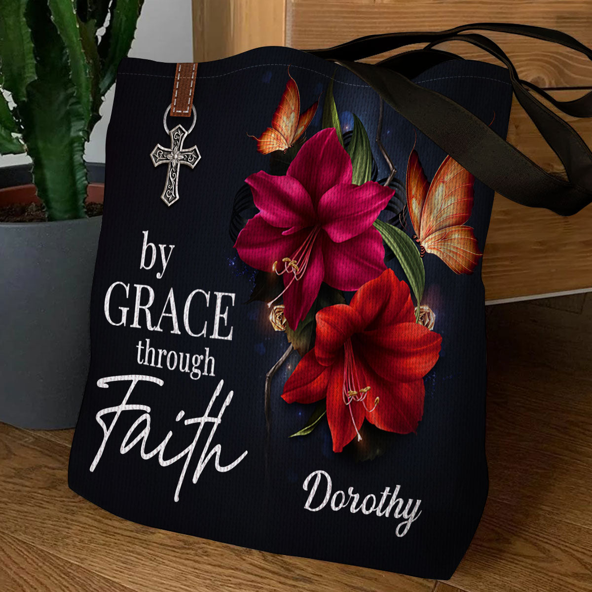 By Grace Through Faith - Personalized Tote Bag GTTJS10161