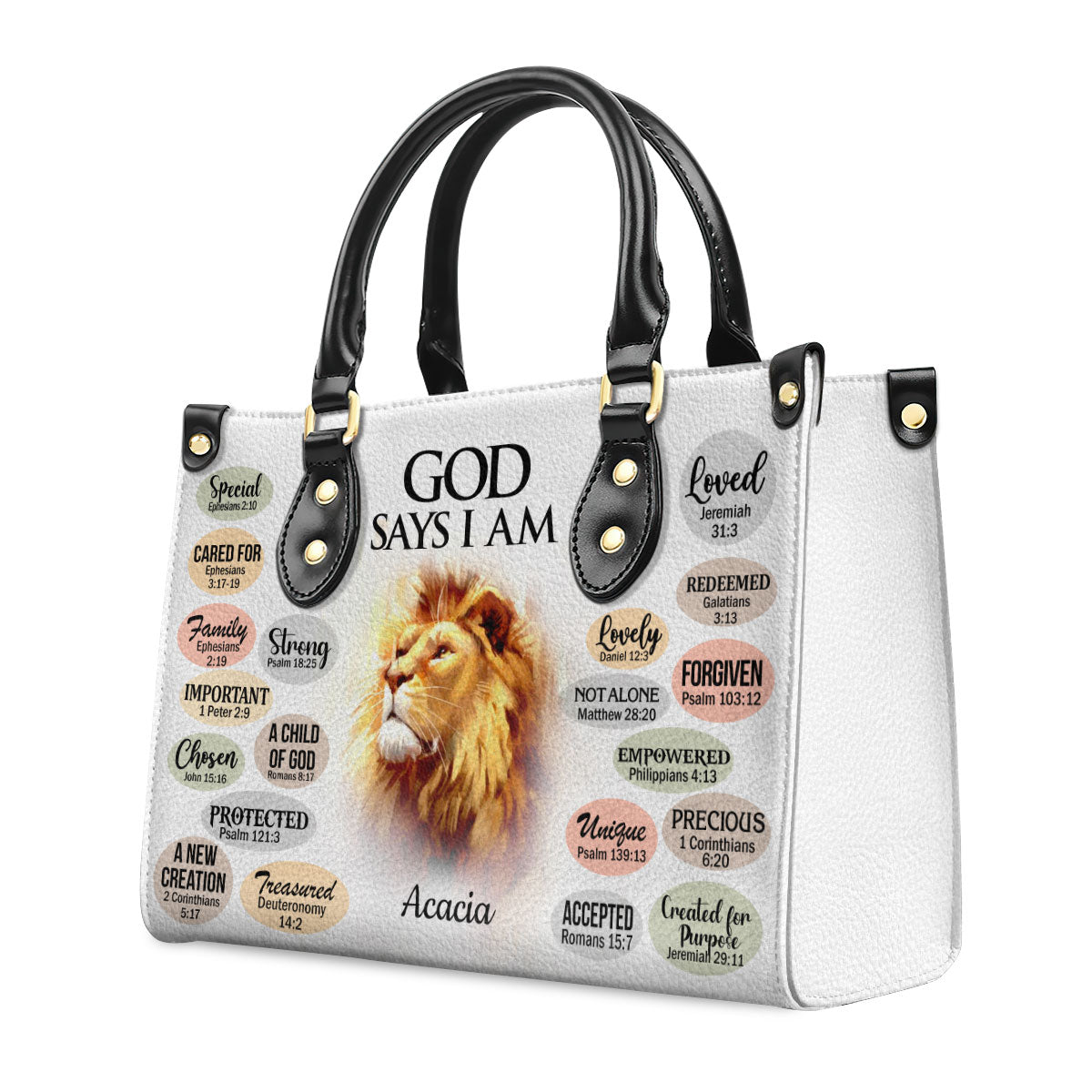 What God Says About You - Leather Handbag - Personalized Christian Gift for Women GMJSLB200074