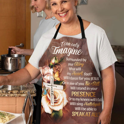 Faith Cross with Floral Design - Apron for Christian Women