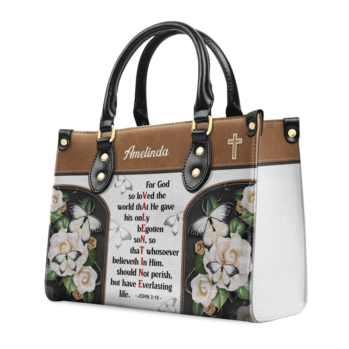 John 3:16 Verse - Christian Leather Handbag GMJSLB200061
