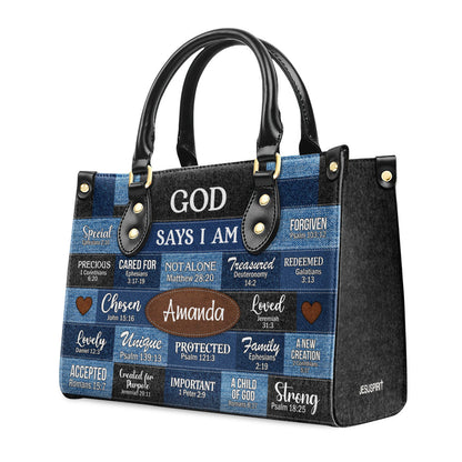 God Says You Are - Personalized Leather Handbag - Gift for Her GMJSLB200036