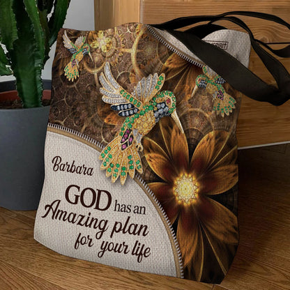 God Has An Amazing Plan - Personalized Tote Bag GTTJS10141