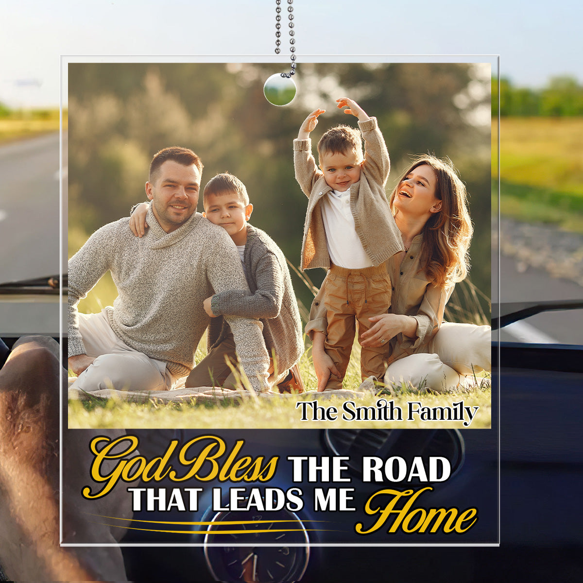God Bless The Road That Leads Me Home - Personalized Car Ornament GOJS10288