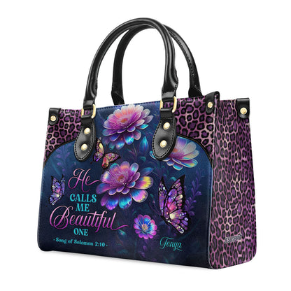 He Calls Me Beautiful One - Personalized Leather Handbag GMJSLB200022