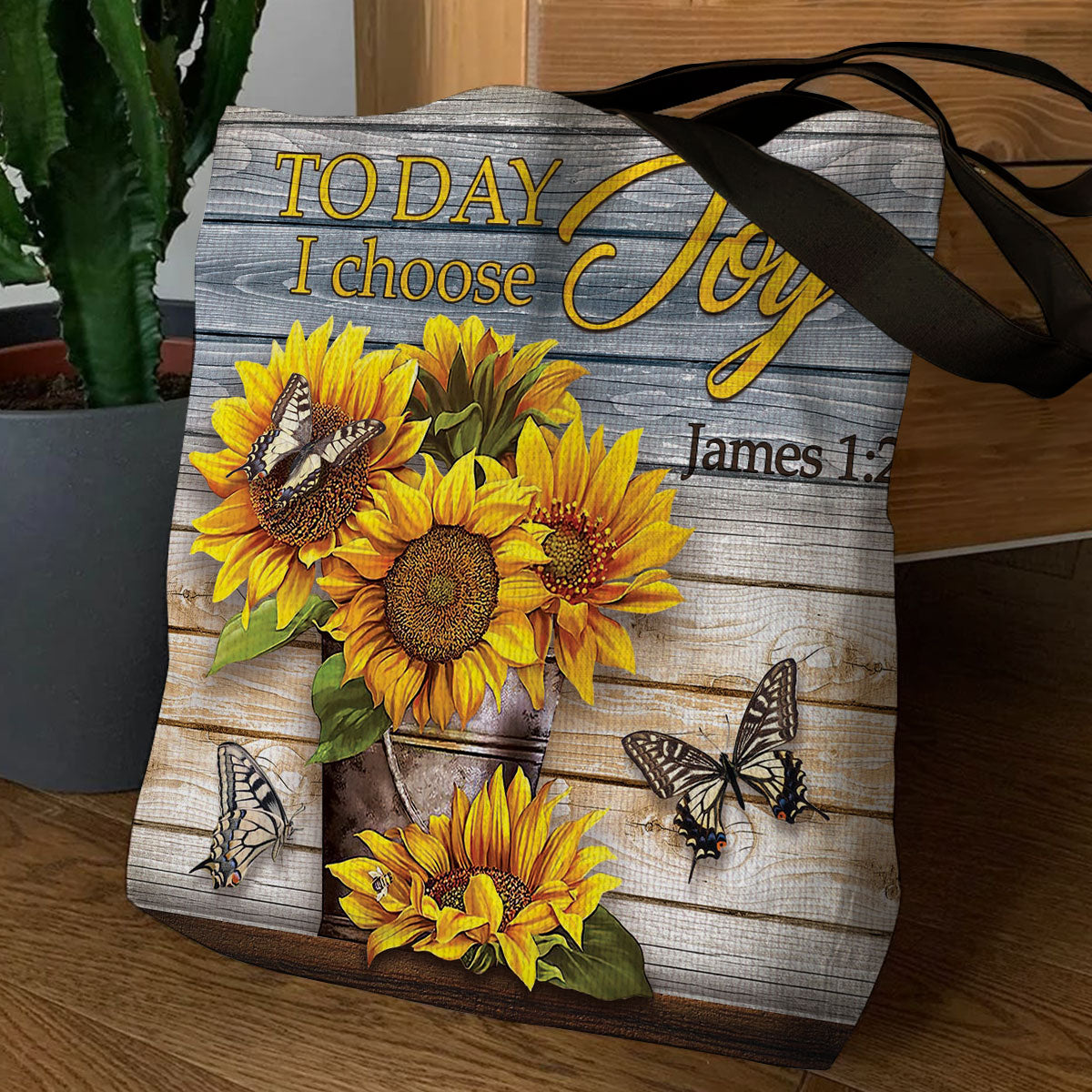 Today I Choose Joy - Sunflower Tote Bag - Inspirational Floral for Women GTTJS10330