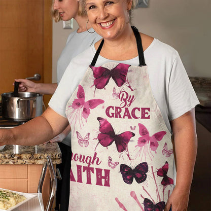 By Grace Through Faith - Butterfly Apron - Personalized Kitchen Accessory