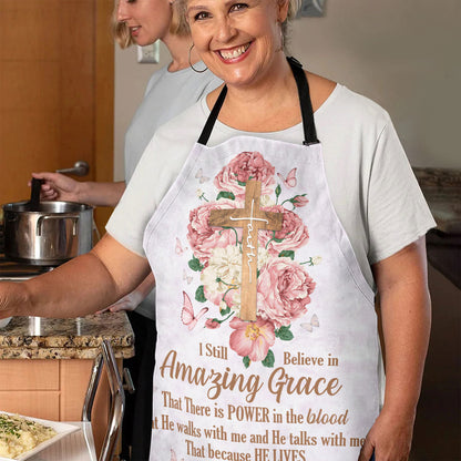 Amazing Grace - Floral Christian Apron for Kitchen