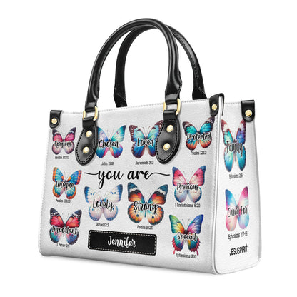 Inspirational Butterfly Design - Personalized Leather Handbag GMJSLB200024