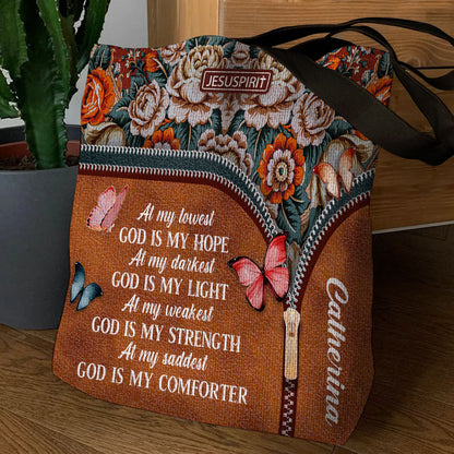 At My Darkest God Is My Light - Personalized Tote Bag GTTJS10133