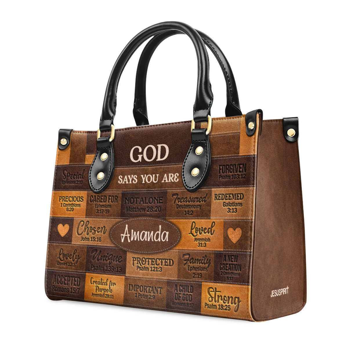 God Says I Am - Personalized Leather Handbag - Gift For Her GMJSLB200035