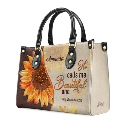 He Calls Me Beautiful One - Personalized Leather Handbag GMJSLB200081