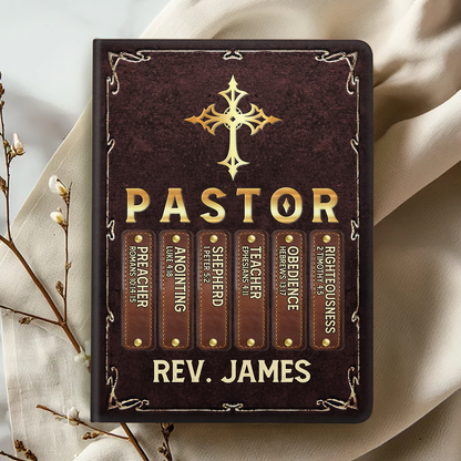 My Preacher, Teacher, & Shepherd - Personalized Leather Cover Notebook GMJSNB200043