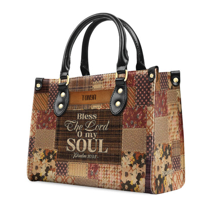 Bless The Lord My Soul - Personalized Leather Handbag GMJSLB200028