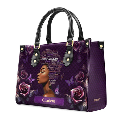 Faith-Based Quote - Personalized Leather Handbag GMJSLB200029