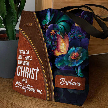 I Can Do All Things Through Christ - Personalized Tote Bag GTTJS10140