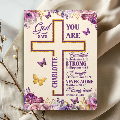 God Says I Am - Personalized Leather Cover Notebook GMJSNB200032
