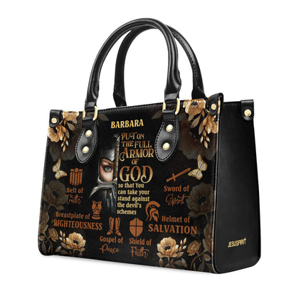 Armor Of God Inspirational - Personalized Leather Handbag GMJSLB200020