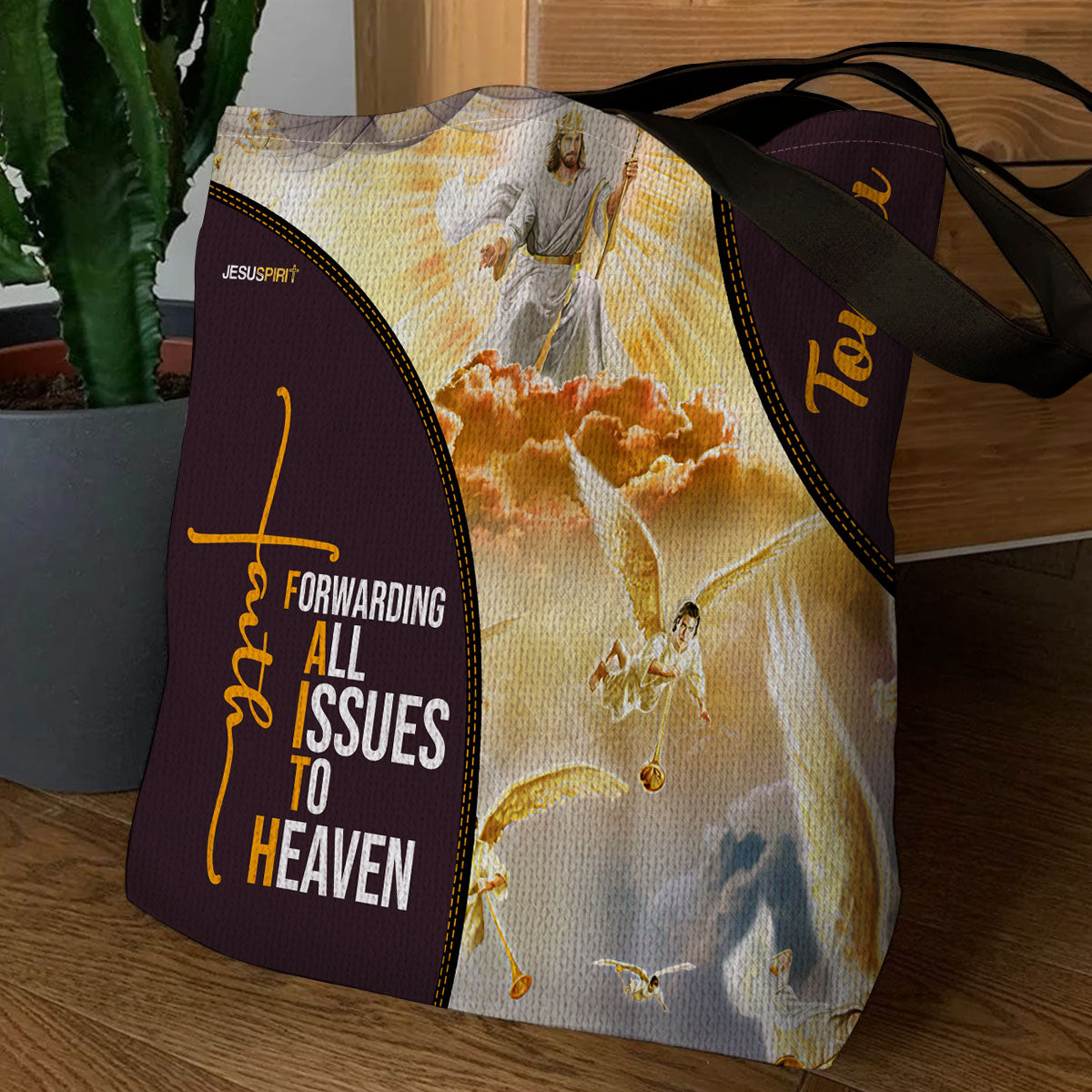 Forwarding All Issues To Heaven - Personalized Jesus Tote Bag GTTJS10085