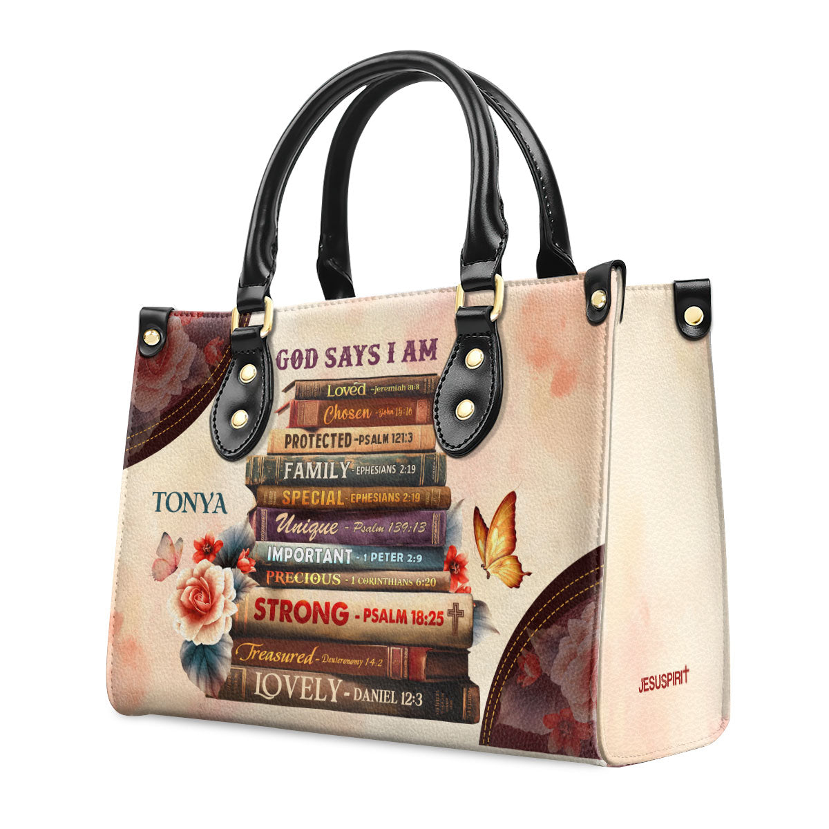 God Says I Am - Personalized Leather Handbag GMJSLB200018