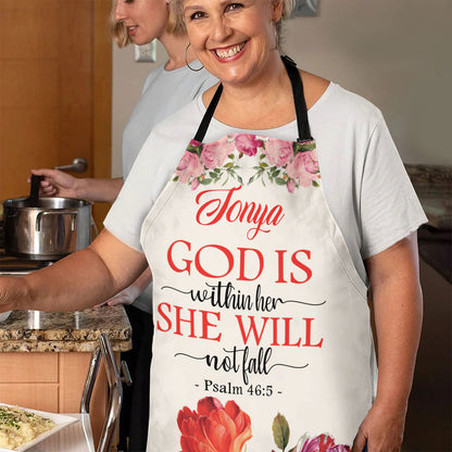 Psalm 46:5 Gift for Her - Personalized Floral Apron