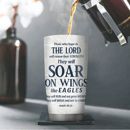 Isaiah 40:31 Soar Like Eagles - Personalized Stainless Steel Tumbler