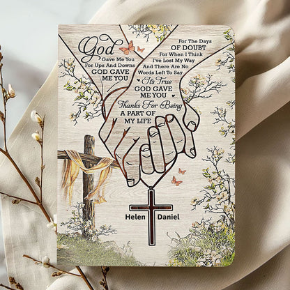 God Gave Me You - Personalized Leather Notebook GMJSNB200120