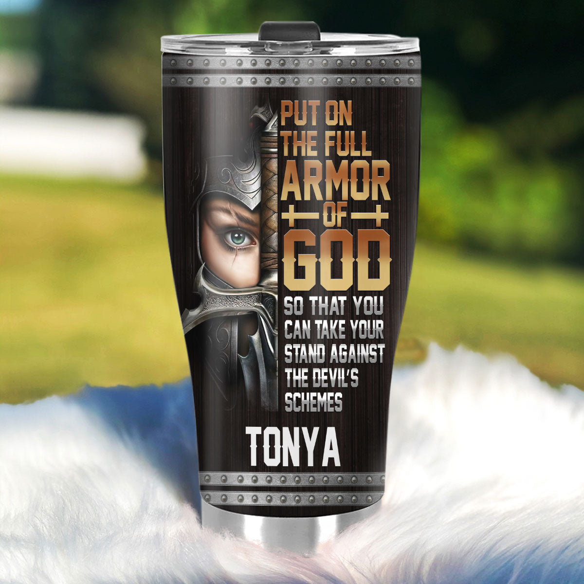 Put On The Full Armor Of God - Personalized Stainless Steel Tumbler