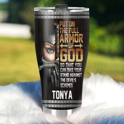Put On The Full Armor Of God - Personalized Stainless Steel Tumbler