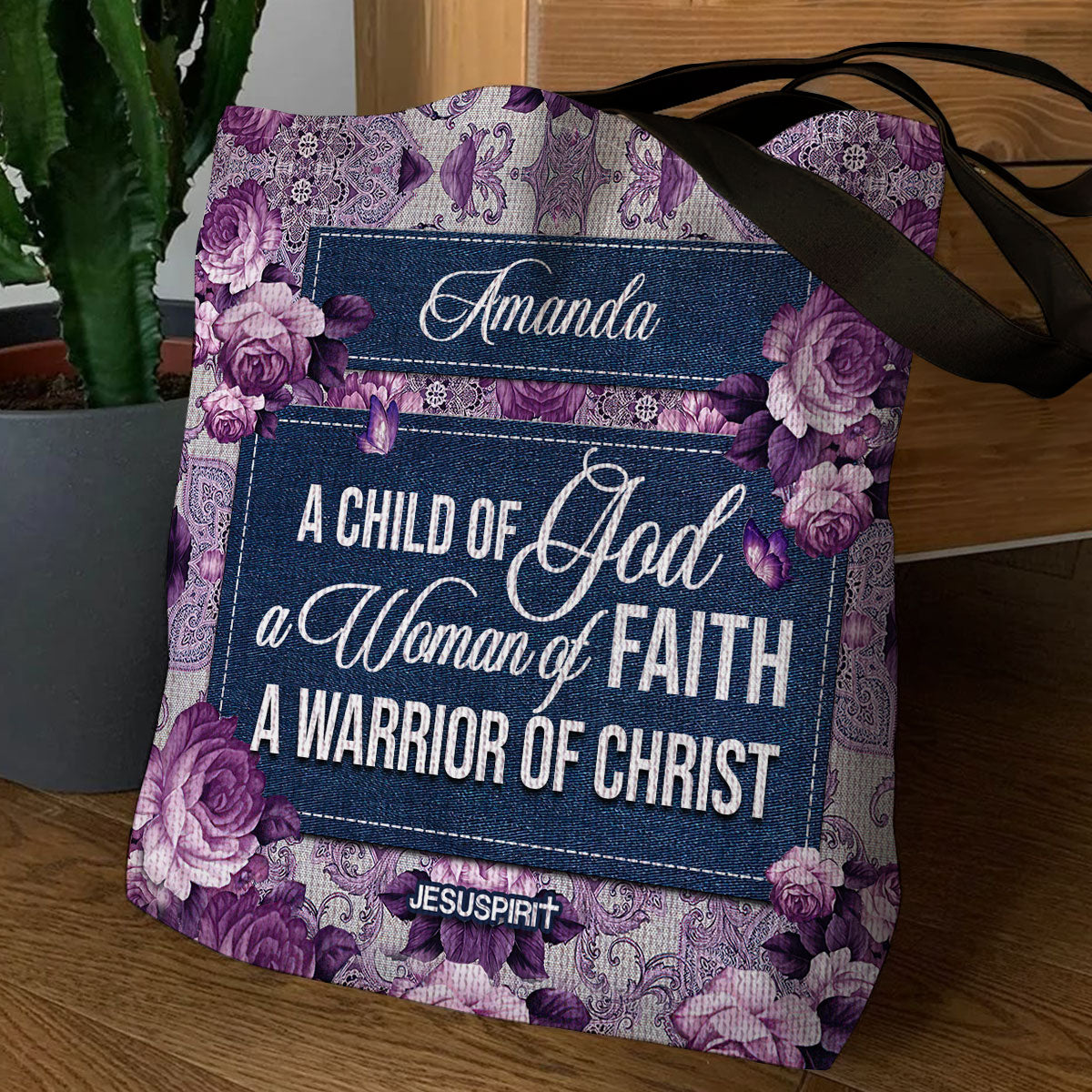 Child Of God - Personalized Floral Tote Bag GTTJS10084