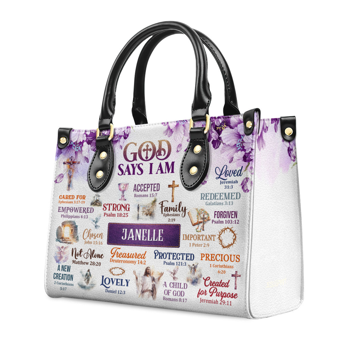 God Says I Am - Personalized Leather Handbag - Gift For Women GMJSLB200010