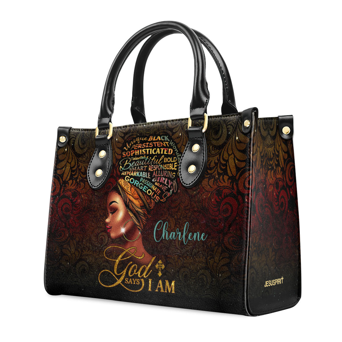 God Says I Am - Personalized Leather Handbag GMJSLB200008