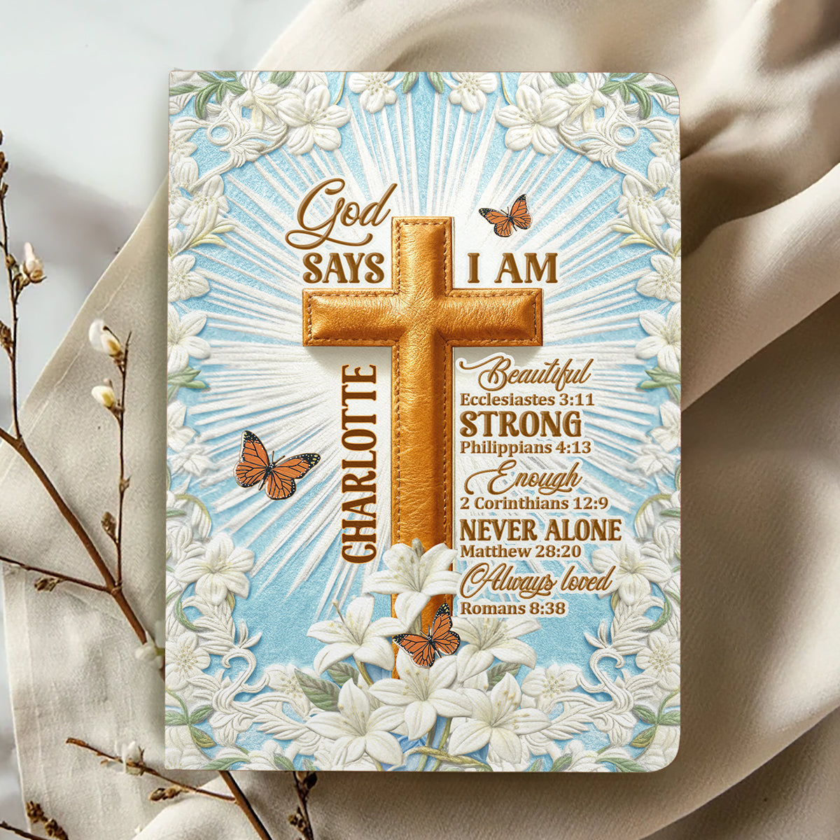 God Says I Am - Personalized Leather Cover Notebook GMJSNB200031